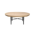 Modern Ovale Houten Eettafel met Zwarte Sledepoten**