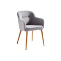 Moderne Grijze Stoel met Houten Poten