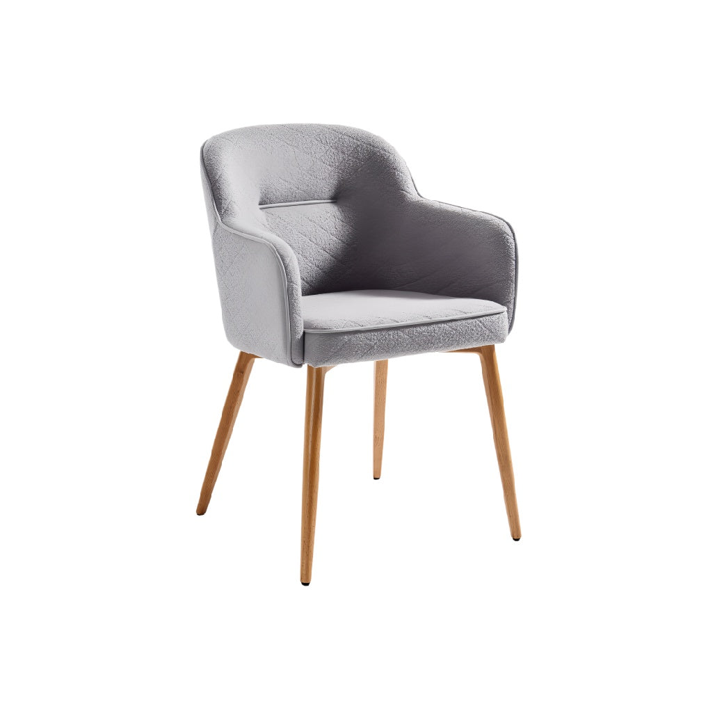 Moderne Grijze Stoel met Houten Poten