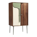 **Nederlandse technische titel: Moderne kast met golvende deuren en houten afwerking**