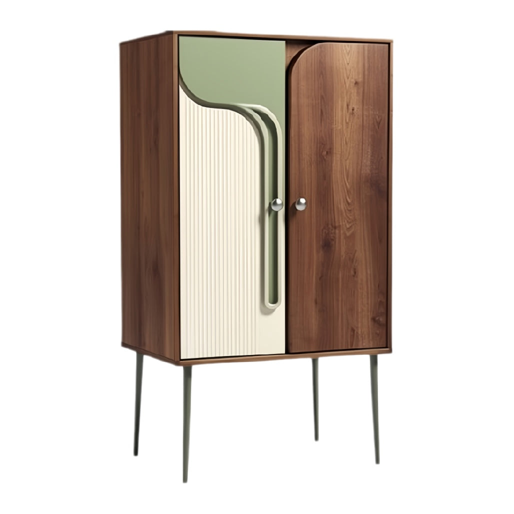 **Nederlandse technische titel: Moderne kast met golvende deuren en houten afwerking**
