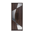 ** Moderne kast met spiegelpaneel en houten afwerking