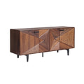 Moderne houten dressoirkast met geometrisch patroon**